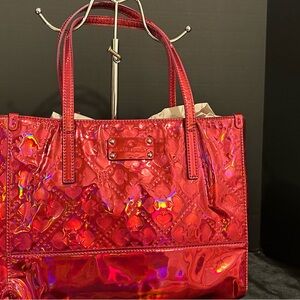 Rare GUC Kate Spade Quinn Beale Holographic Pink Bag